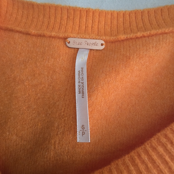 Nwt Free People Luna Pullover Sweater Bright Marigold Oversized Coastal Spring S - Picture 4 of 15